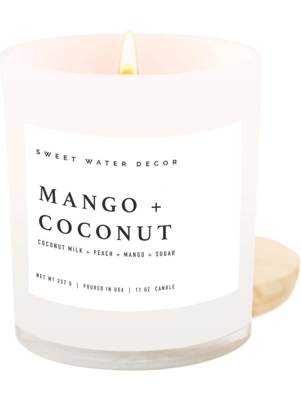 Mango Coconut Soy Candle - Pineapple Orange Scented Summer Decor, 11oz Jar, 50